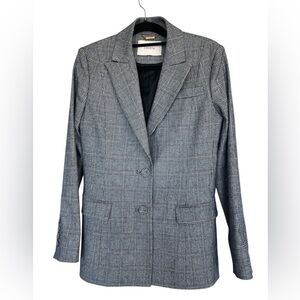 ERDEM Blue Plaid Blazer Size 4